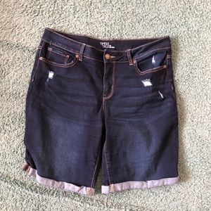Jean shorts knee length